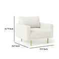 thumbnail image 5 of Remy Accent Chair, Bench Seat w Track Arms, Plush Off White Boucle, 5 of 5