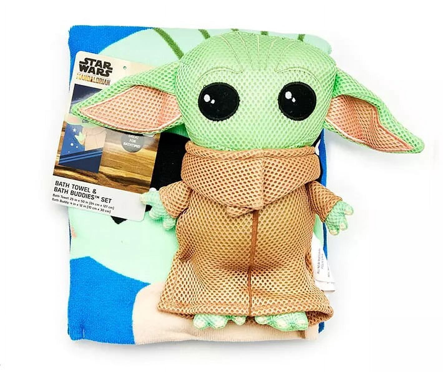 The Mandalorian Grogu Baby Yoda Bath Towel Bath Sponge Buddy Set