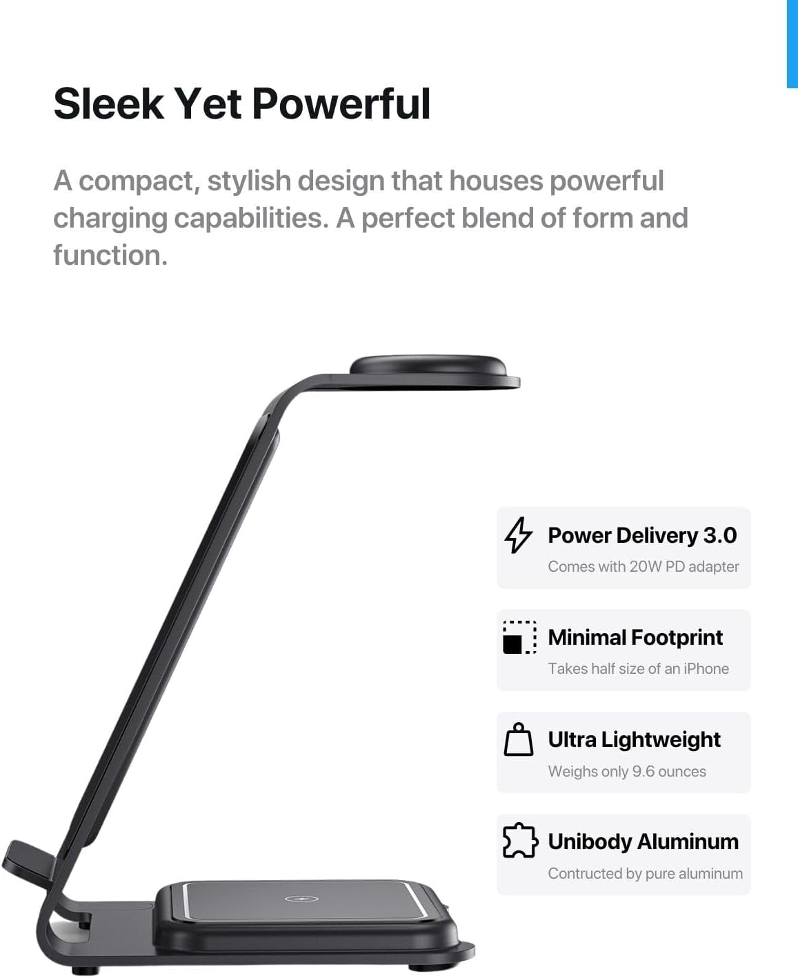 Mobii 3 in 1 Wireless Charger for iPhone 16 15 14 13 12 11 X Pro Max, Wireless Charger for Apple Watch 10 Ultra 3 SE 9 8 7 6 5 4 3 2 and Wireless Charger for AirPods 4 Pro Pro 2 3(Silver)
