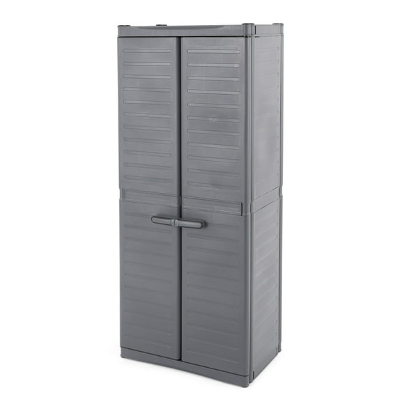 Gracious Living MaxIt Armoire Utilitaire Haut de Gamme à 2 Portes avec Tablettes Métalliques Ajustables