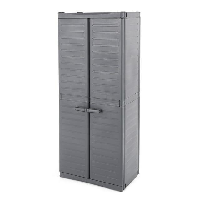 Gracious Living MaxIt Armoire Utilitaire Haut de Gamme à 2 Portes avec Tablettes Métalliques Ajustables