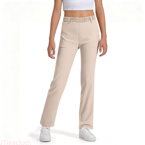 JTieacloth Girls School Uniform Pants Girls And Boys Pants Kids Dress Pants High Stretchy With Pockets Size 5 16 Years,Sizes 7-8 Years