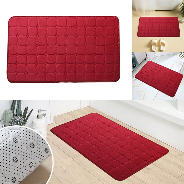 PYPESEEWY Warehouse - Alfombra de baño de espuma viscoelástica, ultra suave y antideslizante, con diseño geométrico, absorbente, bonita, color verde espuma de mar