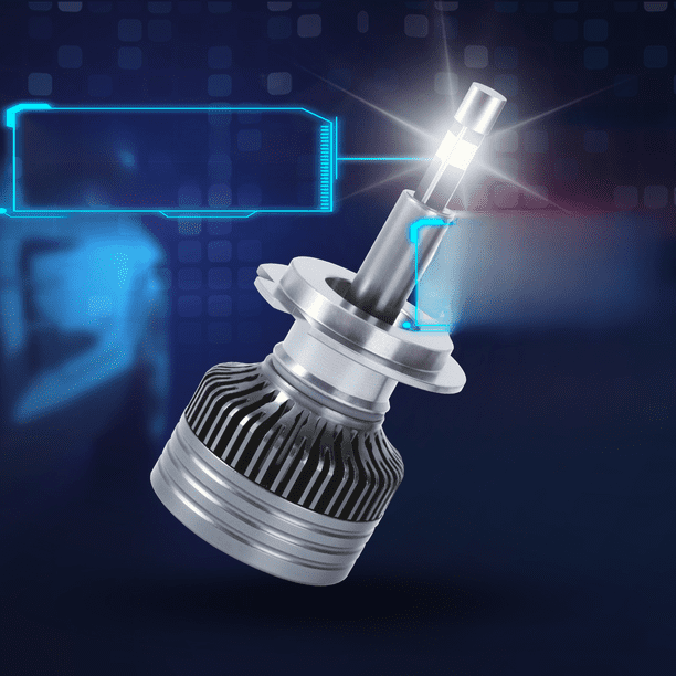 Producto Faro delantero LED para coche de cuatro lados y tres colores, luz amarilla, luz dorada, faro delantero para coche de 45 W