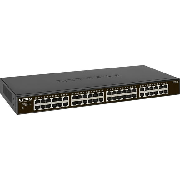 NETGEAR 48-Port Gigabit Unmanaged Switch, Rackmount, Desktop, Fanless, Sturdy Metal, Plug-and-Play (GS348)