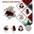 thumbnail image 3 of DolliBu Super Soft Elephant with Clothes Stuffed Animal and Plaid Red Hoodie Sweater - Cute Elephant Plush Lumberjack Stuffed Toy with Plaid Jacket Dress Up for Christmas, Holiday, Winter - 6 Inches, 3 of 6