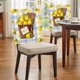 thumbnail image 4 of LEMON Chair Covers Set of 2 Summer Watercolor Fruit Basket Blue Yellow Plaid Chair Back Covers Stretch Removable Washable Slipcovers Protector for Dining Room Kitchen Party Decor, 4 of 9