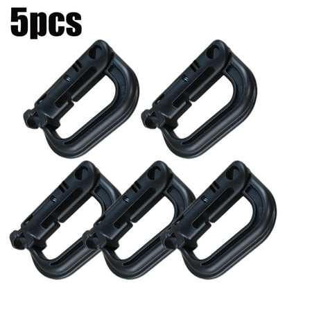 5x Carabiner D-Ring Locking Ring Mount Snap Hook Buckle for Camping Military