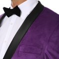 thumbnail image 3 of Enzo Purple Slim Fit Velvet Shawl Tuxedo Blazer~Purple / 46R, 3 of 3