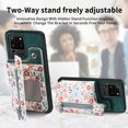 thumbnail image 6 of Nalacover Case for Samsung Galaxy S20 Ultra Wallet Case with Card Slots Zipper Pocket, Floral Pattern PU Leather Flip Kickstand Cover for Women Girls, RFID Blocking Shockproof Case, Green, 6 of 9