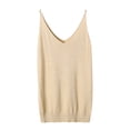 thumbnail image 2 of V-neck Shimmering Knit Tank Top Everyday Casual Solid-Color Women's Summer Fashion, 2 of 3