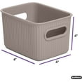 thumbnail image 2 of Superio 1.5 L Mini Ribbed Storage Bin- Plastic Storage Basket (Taupe, 4 Pack), 2 of 10