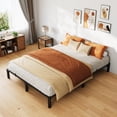 thumbnail image 2 of CazToi Base de cama plataforma de metal de 25 cm tamaño Queen, soporte de alta resistencia de 800 libras, no necesita somier, almacenamiento bajo la cama, 2 of 7