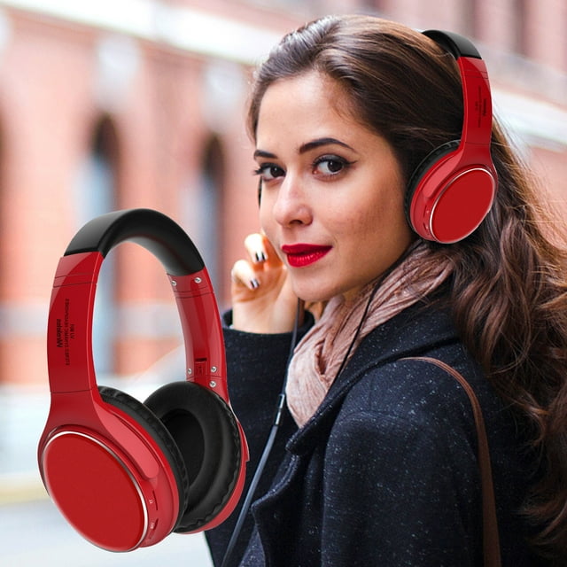 Auriculares Bluetooth, auriculares inalámbricos, auriculares Bluetooth inalámbricos con reducción de ruido y batería de larga duración, cómodos de llevar, auriculares Bluetooth plegables USB/AUX.