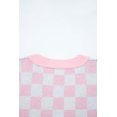 thumbnail image 4 of I AM A FASHION JUNKY Pink Checkered Christmas Tree Pattern Button V Neck Cardigan Sweater (Pink, XL, 52%Viscose+26%Polyester+22%Polyamide), 4 of 15