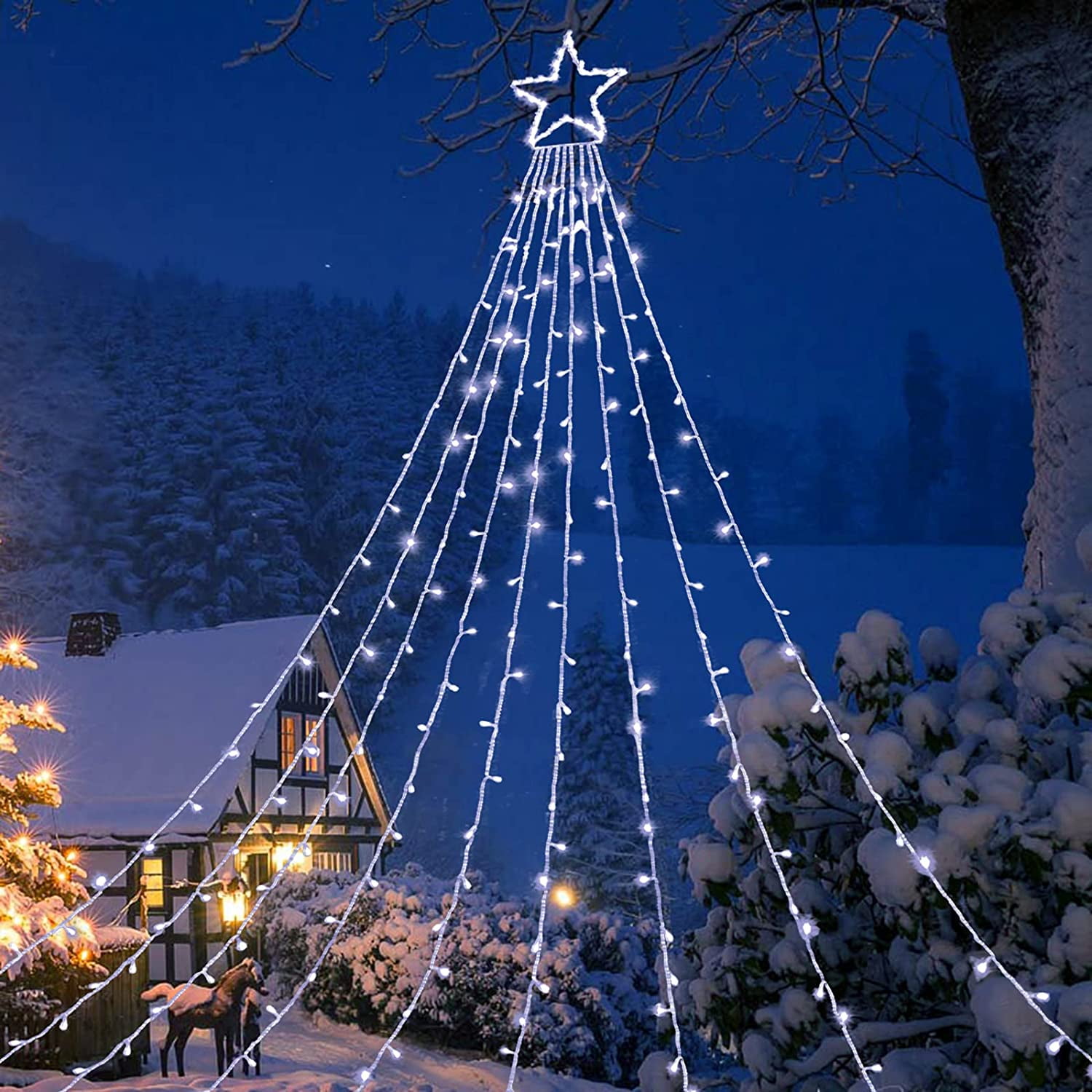 Elnsivo Outdoor Christmas Star Lights 246LED For Halloween Christmas Elnsivo outdoor christmas star lights 246led for halloween christmas
