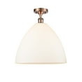 thumbnail image 4 of Innovations Lighting  Bristol Glass - 1 Light 16" Semi-Flush Mount Antique Copper/Matte White, 4 of 5