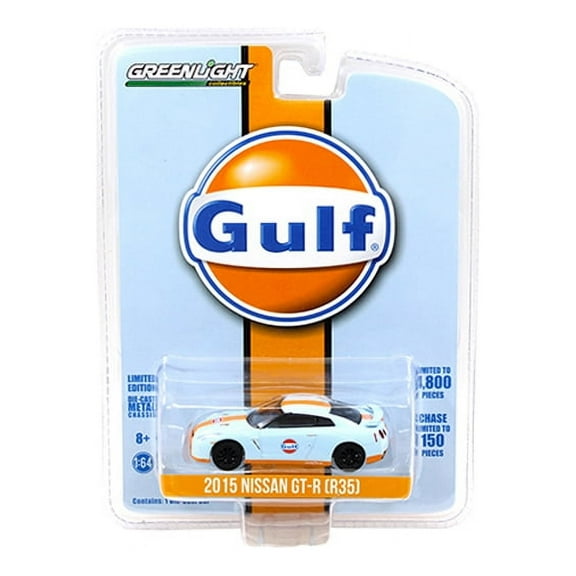 2015 Nissan GT-R R35 Gulf Racing Limited to 4800pc 1/64 Diecast Model Car by Greenlight
