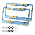 thumbnail image 2 of 2-Pack Aluminum License Plate Frame with 2 Holes for GM License Plate Cover with Free Screws Yellow Butterflies, 2 of 8