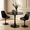 Black-31.5IN, variant on BINBANK Round Dining Table, 24 Inch, White, Pedestal Base Tulip Design, Compact Space Saving, Suitable for 2-4 People, Kitchen Living Room Cafe
