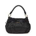 thumbnail image 1 of Pre-Owned Prada Black Pleated Bow Hobo Shoulder bag Pleated Nylon Canvas, 1 of 10