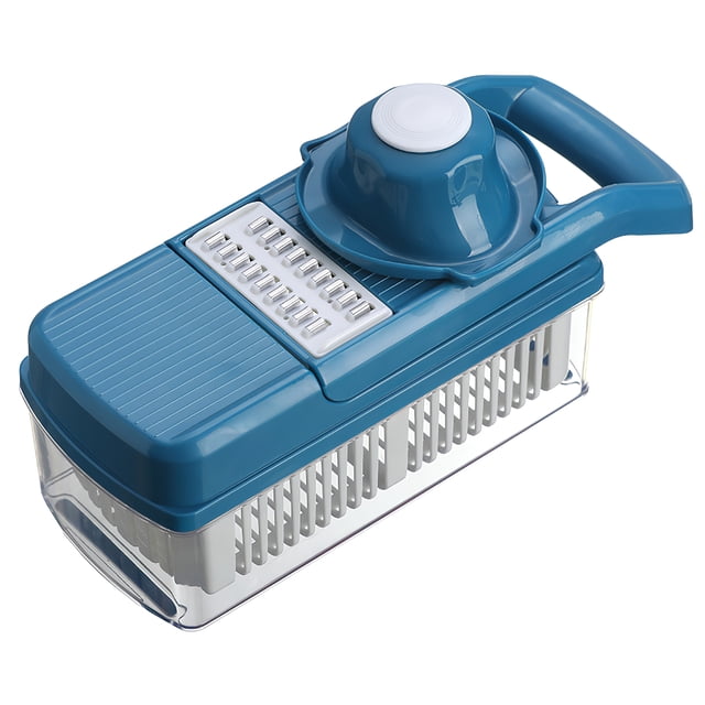 Juego De Picadora De Verduras Multifunción, Todo En Uno, Cortador De Frutas Y Verduras, Pelador, Rebanador, Cocina, Rallador De Patatas, Prensador De Ajo, Azul Eigraketly HA021634-00