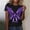 Black, variant on DondPO Women's T-Shirts Women's Awareness Shirt Purple Ribbon Floral Short Sleeve T Shirts Caring tops Shirts for Women Womens tops Black L