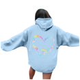 thumbnail image 1 of TINZ Sweat à Capuche Imprimé Lettre pour Femmes Manches Longues avec Poches Veste Décontractée, 1 of 6