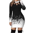 thumbnail image 3 of Vestido HUOGUO para mujer, maxi casual, estampado de nieve, con estampado de nieve, 3 of 4