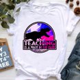 thumbnail image 3 of Camiseta con estampado gráfico "Enseñar es un paseo por el parque" para mujer, divertida camiseta de dinosaurio jurásico, camiseta para mujer con mensaje "Vida/espíritu docente", 3 of 5