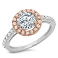 thumbnail image 2 of 1.86 ct Round Cut Natural Aquamarine Solitaire with Accents Engagement Ring for Women in 14K White/Rose Gold, 2 of 2