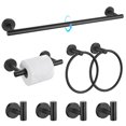 thumbnail image 1 of Juego de accesorios de baño TQKAG negro mate SUS304 de acero inoxidable, 1 of 8