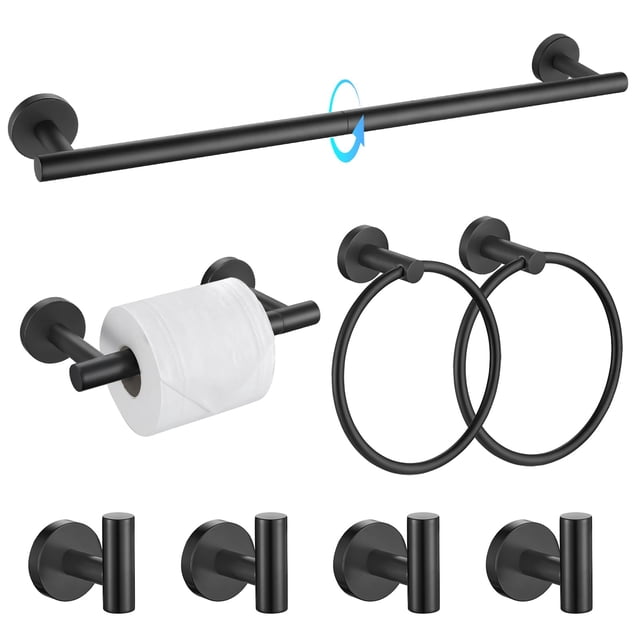 Juego de accesorios de baño TQKAG negro mate SUS304 de acero inoxidable