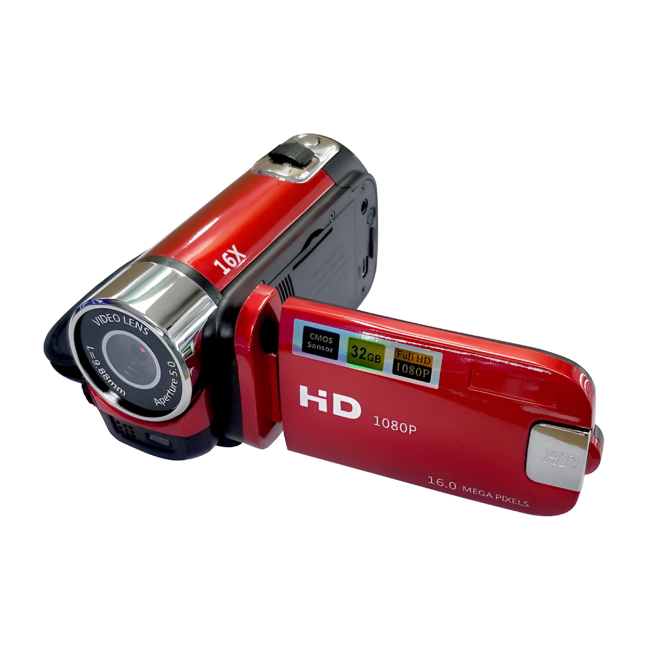 GJX Video Camera Camcorder Vlogging Camera Full HD 1080P Digital Camera（Red）