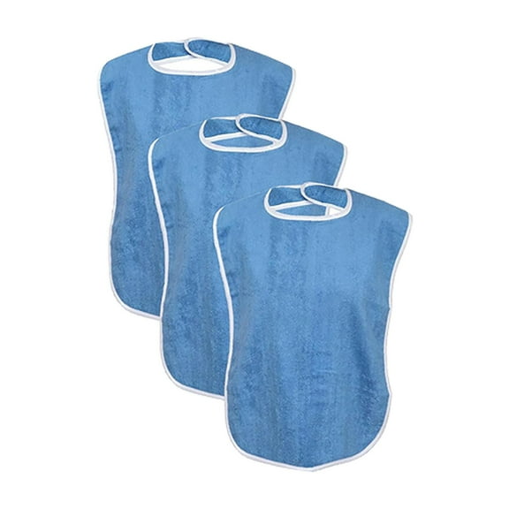 Adult Bibs, 3 Pack Premium Adult Bibs, Bibs for Adult Men, Women, Reusable Waterproof Large Bibs For Adult, Eating Cloth for Elderly Seniors, Adjustable, Bib Clothing Protectors