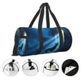 thumbnail image 3 of Fotbe A Wolf Barks Out A Window Bolsa Deportiva de Lona Plegable con Estampado, Bolsa de Gimnasio con Bolsillo Seco/Húmedo, Bolsa de Viaje Ultraligera de Gran Capacidad, 3 of 6