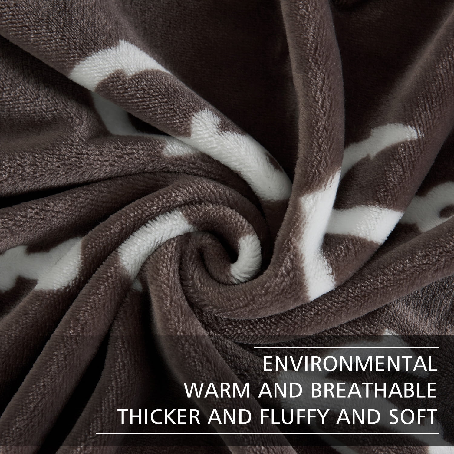 JML Fleece Throw Blanket Soft Cozy Plush Nap Blanket,50"x60", Brown