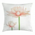 thumbnail image 1 of Yoga Throw Pillow Cushion Cover, Pastel Colored Blooming Lotus Flower Romantic Fresh Garden Plant Spa Theme, Decorative Square Accent Pillow Case, 18 X 18 Inches, Peach Green and White, by Ambesonne, 1 of 2