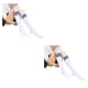 thumbnail image 4 of Minnieouse Rayas Muslo Calcetines altos Estilo simple Juegos deportivos Calentadores Día de San Valentín Mujeres Accesorios para el diario Type1, 4 of 6