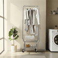 thumbnail image 3 of Alden Design 3-Tier Rolling Laundry Cart with Basket for All Ages, Silver, 3 of 8