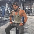 thumbnail image 3 of Muscleguys Mens Yback Racerback Tank tops Causal Algodón GymShark Logo Impreso Verano Singletspangjing, 3 of 4