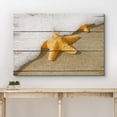 thumbnail image 3 of wall26 Canvas Print Wall Art Starfish &amp; Ocean Waves on Wood Panels Nature Wilderness Mixed Media Modern Art Rustic Relax/Calm Multicolor for Living Room, Bedroom, Office - 12"x18", 3 of 5