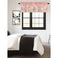 thumbnail image 3 of Kitchen Valances for Window, Summer Daisy Pastoral Flower Light Filtering Rod Pocket Valance Curtain, Watercolor Red Plaid Short Curtains Window Topper for Bedroom Bathroom Living Room 54x18in, 3 of 9