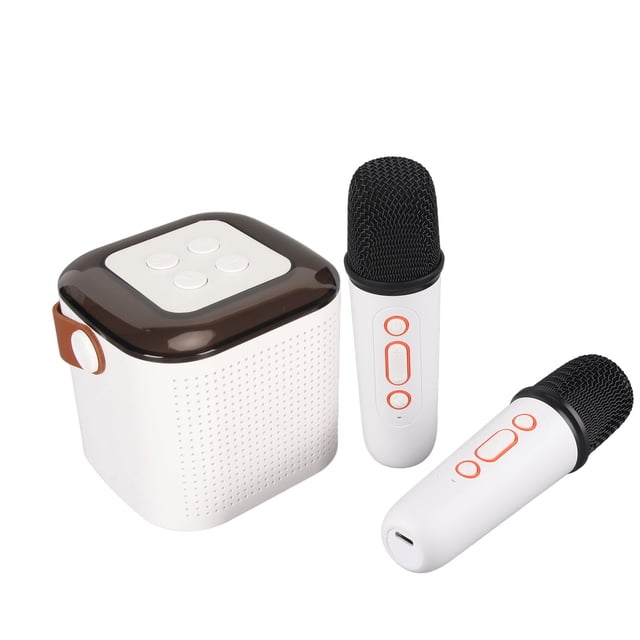 Mini Karaoke Machine Stereo Portable RGB Light Speaker with 2 Microphone, Powerful Stereo, Premium Sound, RGB Light Effect, Easy to Connect, Exquisite and Fashionable for