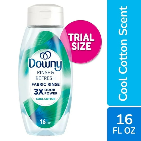 Downy Rinse & Refresh Laundry Odor Remover and Fabric Softener, Cool Cotton, 16 Fl Oz, 16 Fl Oz (Packaging May Vary)