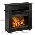 thumbnail image 3 of HOMCOM 32" Electric Fireplace with Mantel, Freestanding Heater with LED Log Flame, Shelf and Remote Control, 1400W, Dark Coffee, 3 of 10