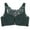 Green, variant on Woman's Fashion Front Closure Rose Beauty Back Wire Free Push Up Hollow Out Bra Underwear