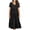 01 Black, variant on Womens Dresses Casual Short Sleeve V-Neck Empire Waist Gingham Spring Fashion Long Trendy Tiered Formal Dresses