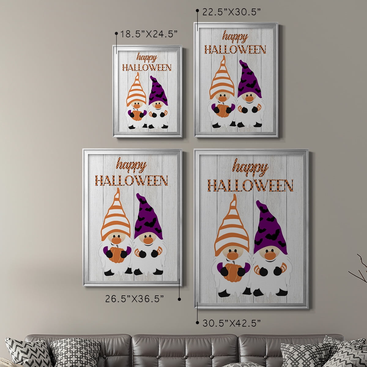 Halloween Gnomes Premium Framed Print - Ready to Hang