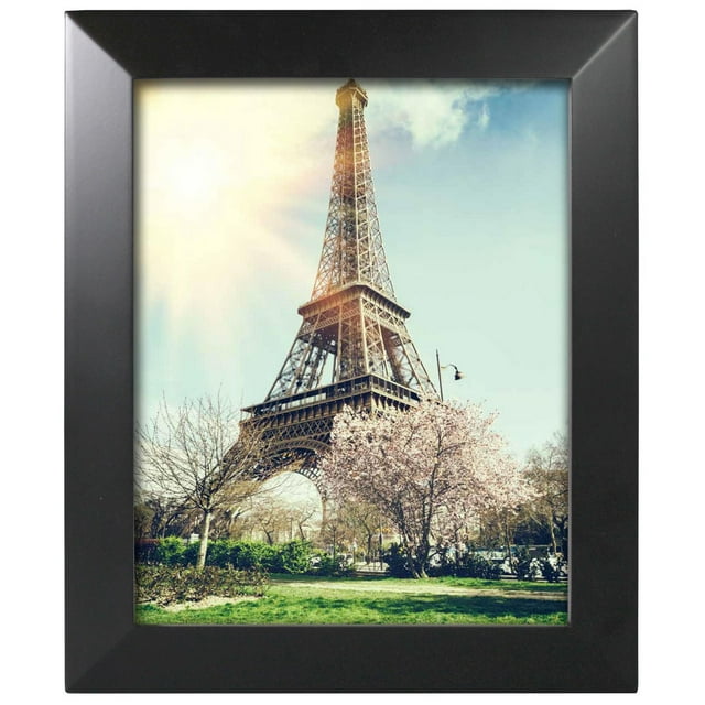 Hometrends 8x10 inch Wide Beveled Tabletop Picture Frame, Black